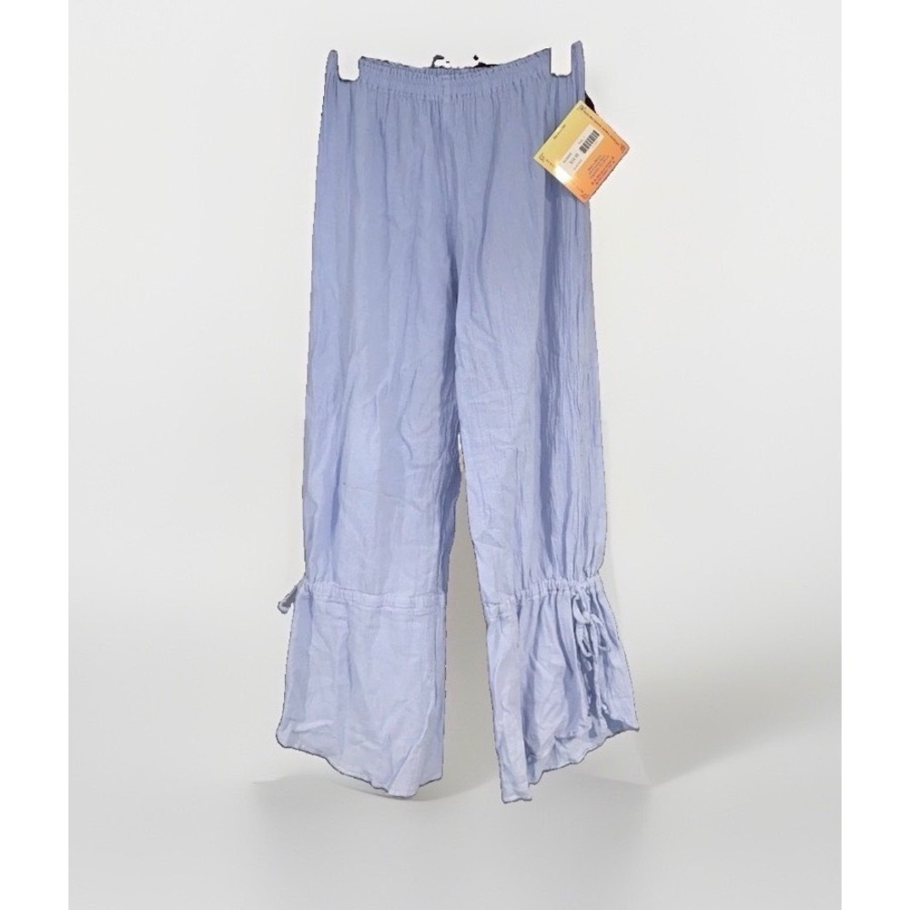 Cottonways Robbie Pants Size 1 S/M Glacier Blue Cotton Gauze Wide Flutter Leg
